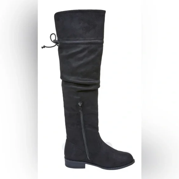 FABKIDS Black Suede Knee High Boots Girls Youth Size 7 NEW - Picture 3 of 7